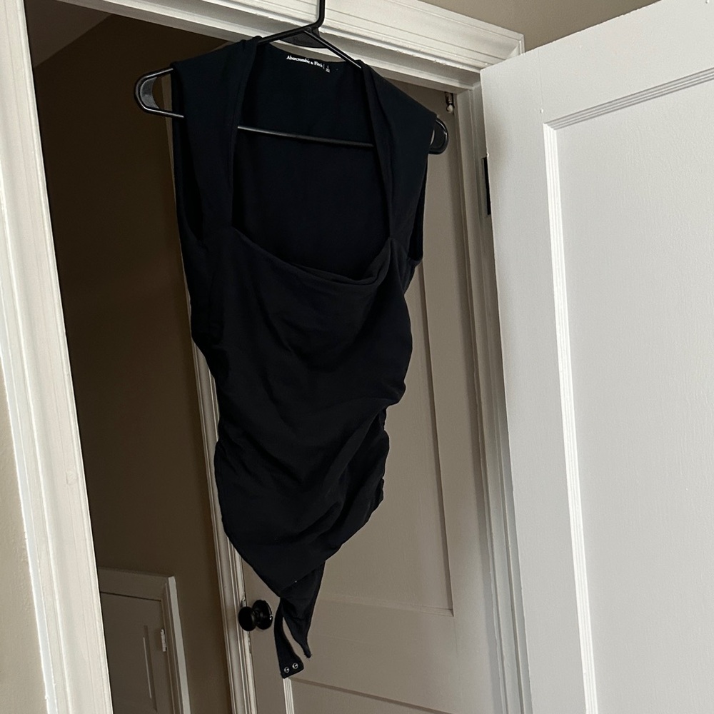 Abercrombie & Fitch Black Draped Bodysuit